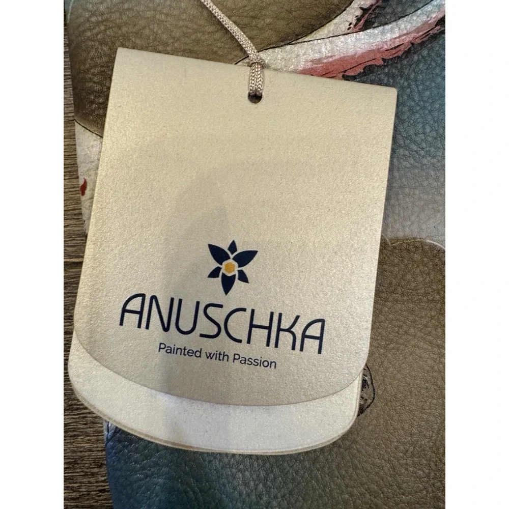 Anuschka Handpainted Leather Phone Eyeglasses Case Pouch Texas‎ Longhorn